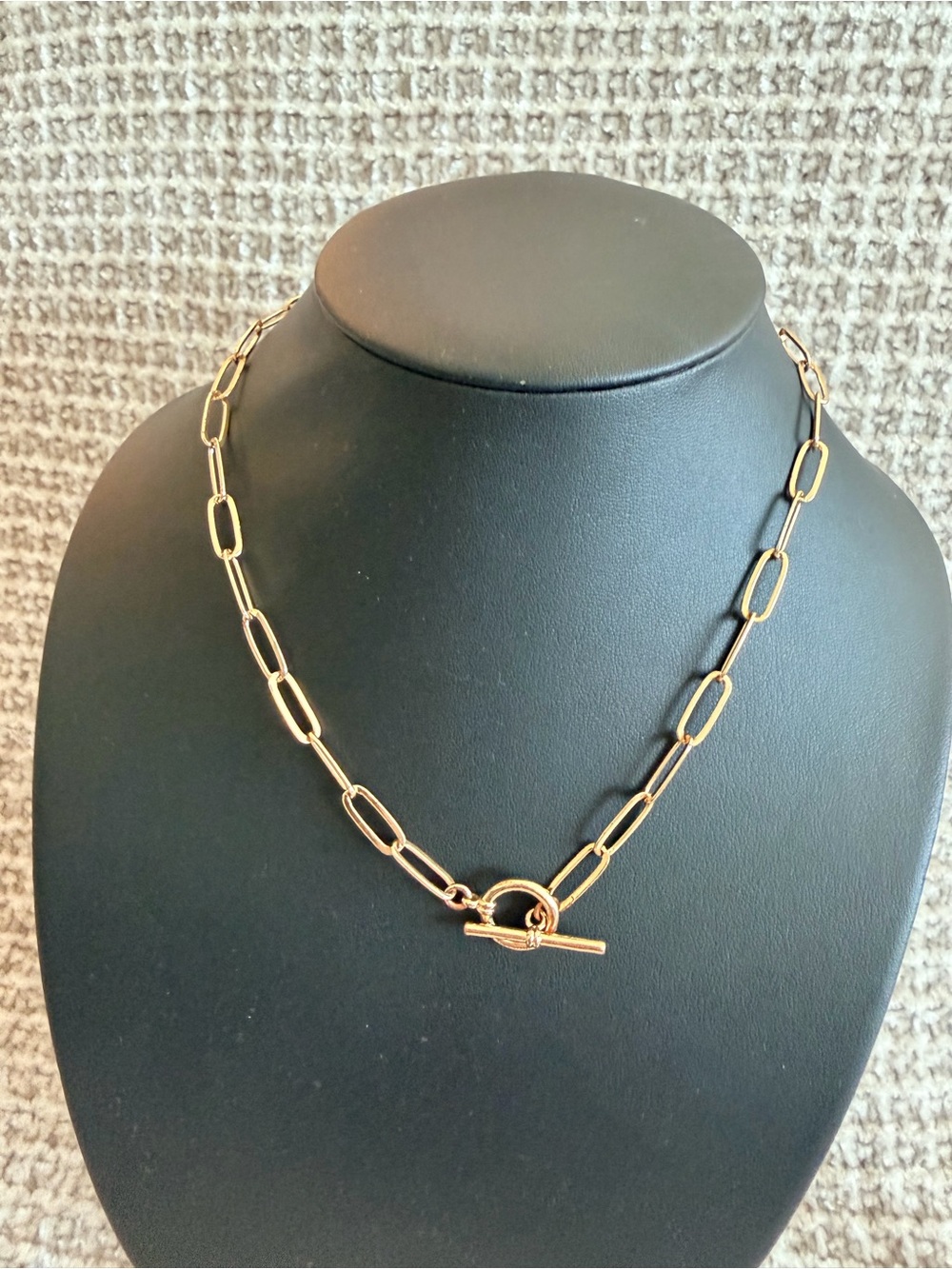 Gold Paperclip Chain Toggle Necklace - Women Jewelry